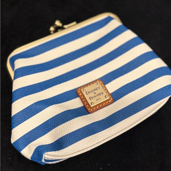 Dooney & Bourke Blue and White Striped Coin Purse - Picture 13 of 14